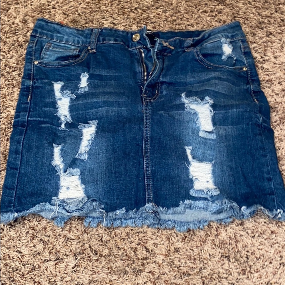 Blue jean mini skirt